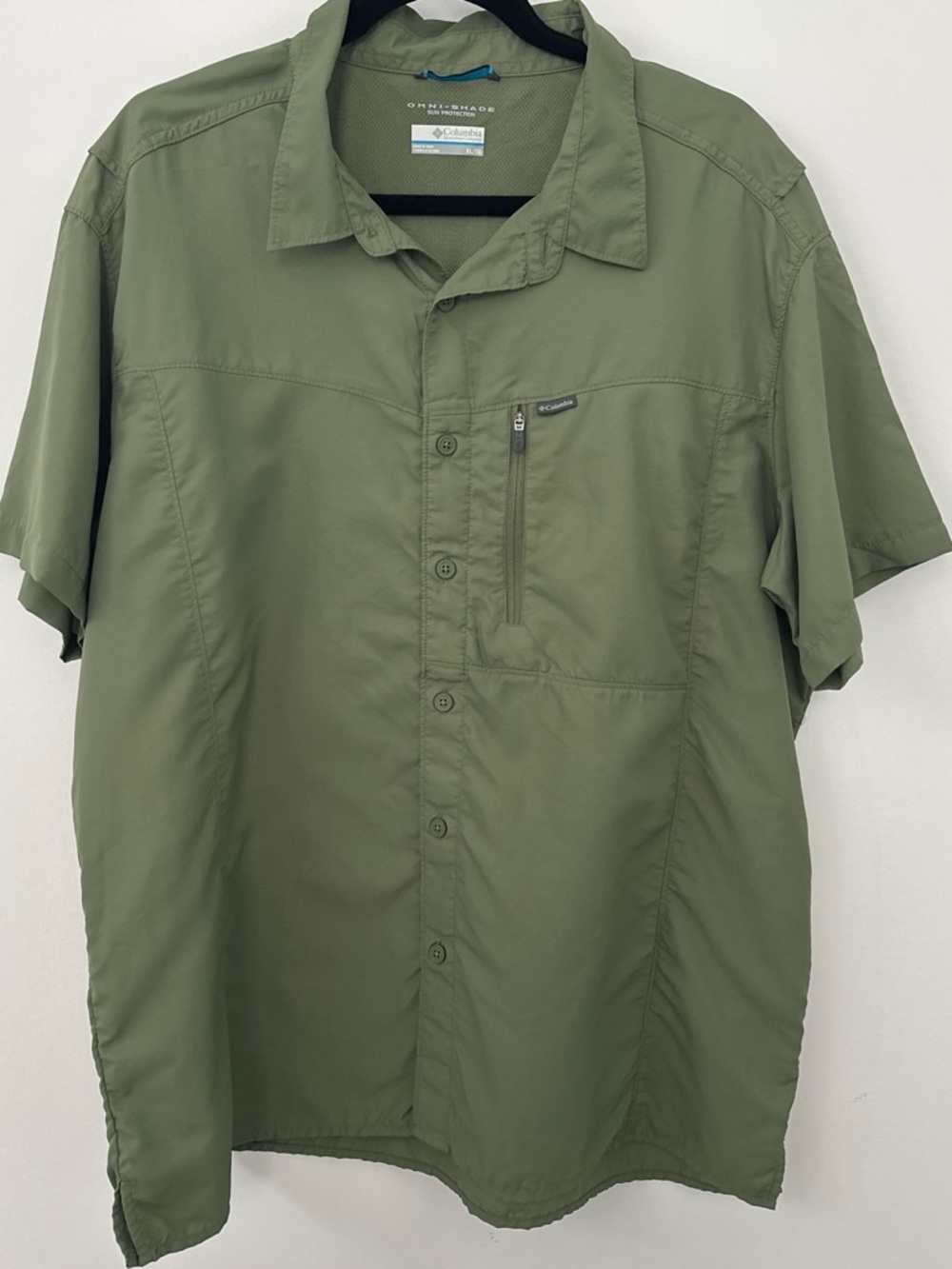Columbia Olive Green Lightweight Short-Sleeve Shirt Jacket
